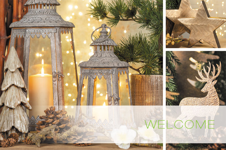 Erstes Eröffnungsbild englisch mit Willkommensschriftzug englisch - Importeur und Großhandel für Floristenbedarf